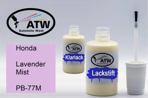 Honda, Lavender Mist, PB-77M: 20ml Lackstift + 20ml Klarlack - Set, von ATW Autoteile West.